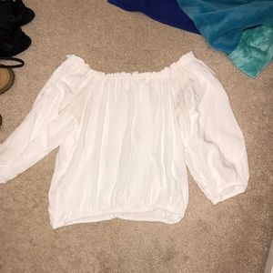Off shoulder white shirt